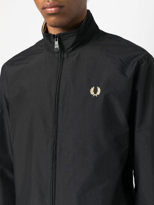 logo-embroidered zip-up jacket