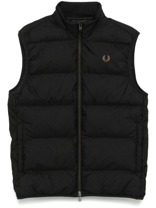 logo-embroidered padded jacket