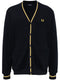 logo-embroidered button-up cardigan