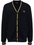logo-embroidered button-up cardigan
