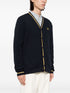 logo-embroidered button-up cardigan