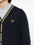 logo-embroidered button-up cardigan