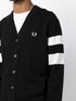 logo-embroidered button-up cardigan