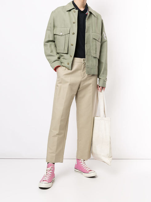 stripe-trim logo polo shirt