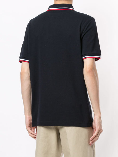 stripe-trim logo polo shirt