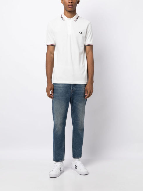 contrast-trim cotton polo shirt