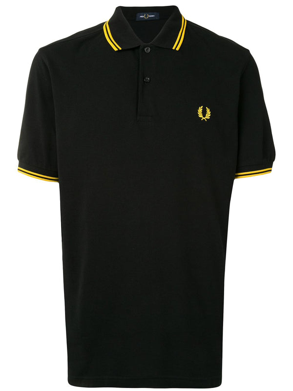 stripe-trim logo polo shirt