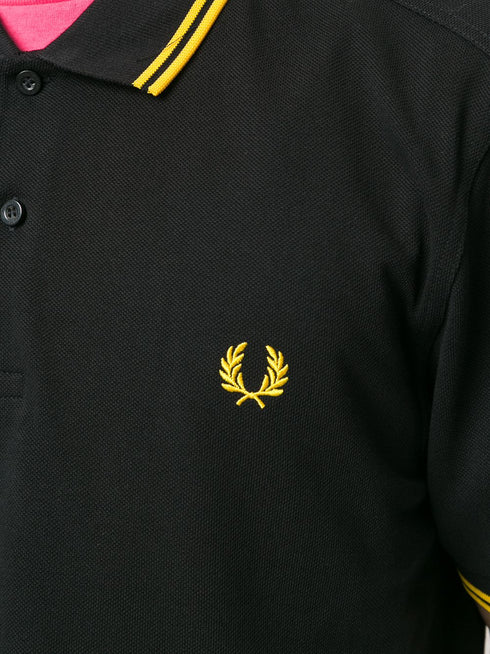 stripe-trim logo polo shirt