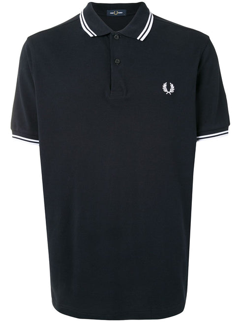 stripe-trim logo polo shirt