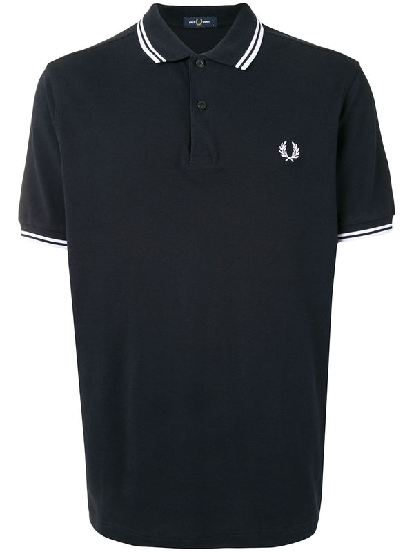 stripe-trim logo polo shirt