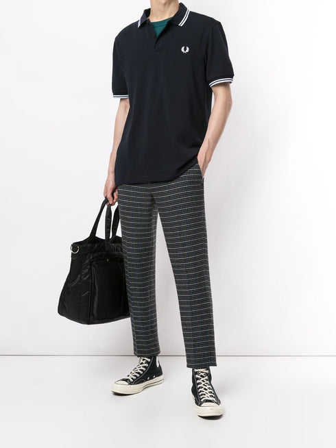 stripe-trim logo polo shirt