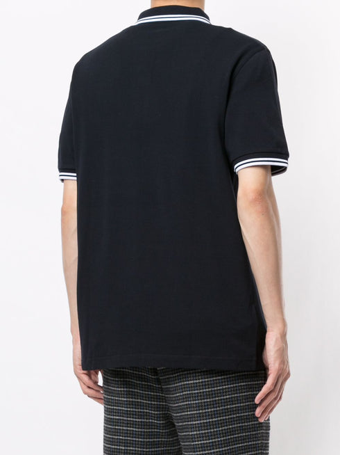 stripe-trim logo polo shirt