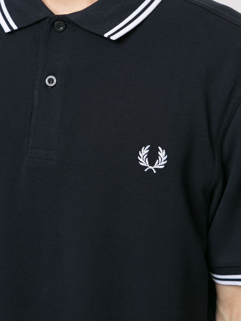 stripe-trim logo polo shirt