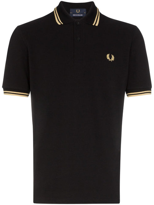 stripe-trimmed polo shirt