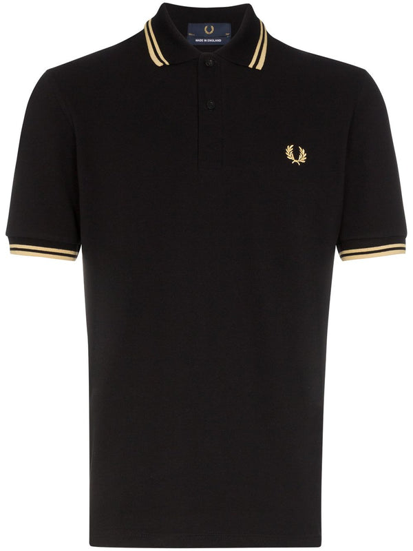 stripe-trimmed polo shirt