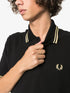stripe-trimmed polo shirt