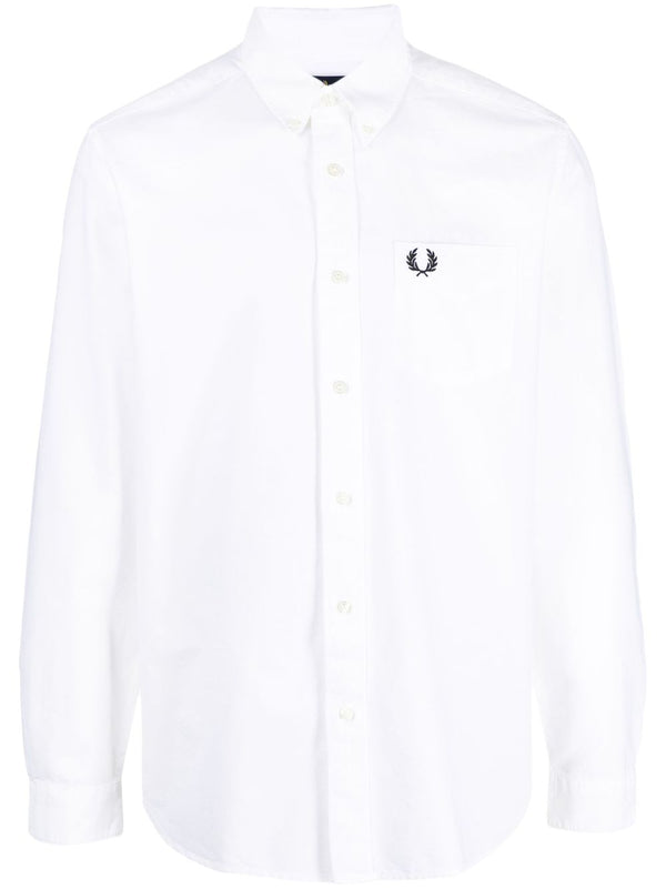 logo-embroidered cotton shirt