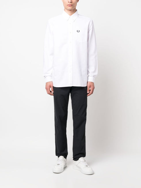 logo-embroidered cotton shirt