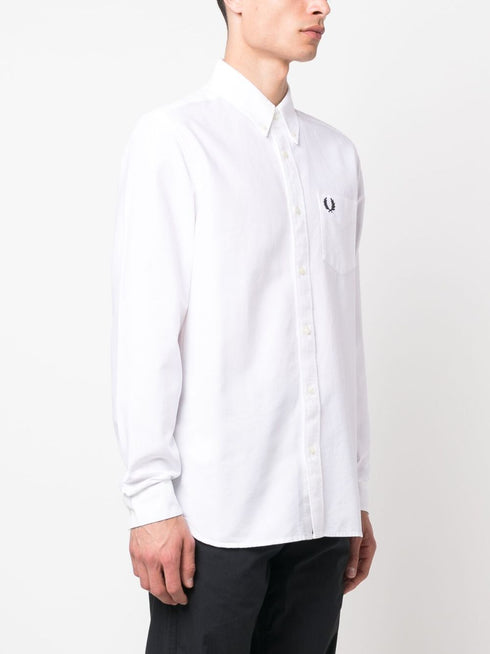 logo-embroidered cotton shirt