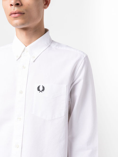 logo-embroidered cotton shirt
