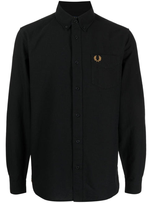 logo-embroidered cotton shirt