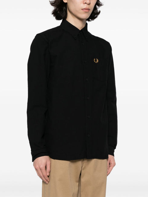 logo-embroidered cotton shirt