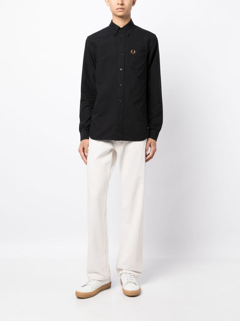Oxford logo-embroidered cotton shirt