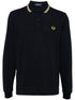 logo-embroidered long-sleeved polo shirt
