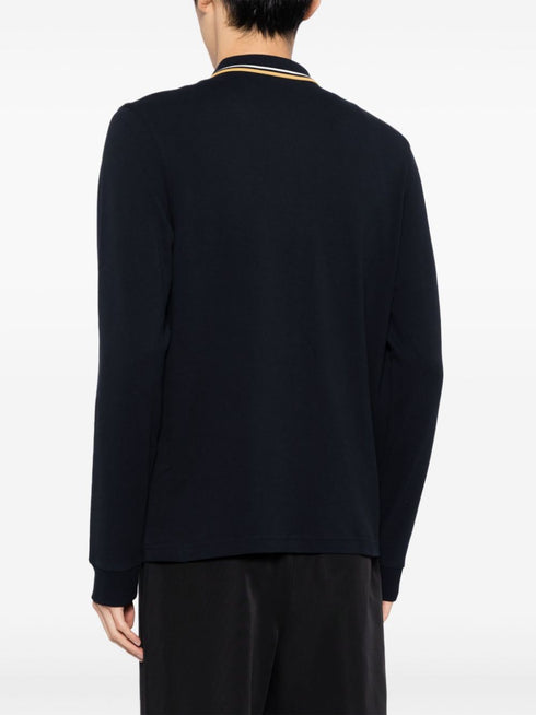 logo-embroidered long-sleeved polo shirt