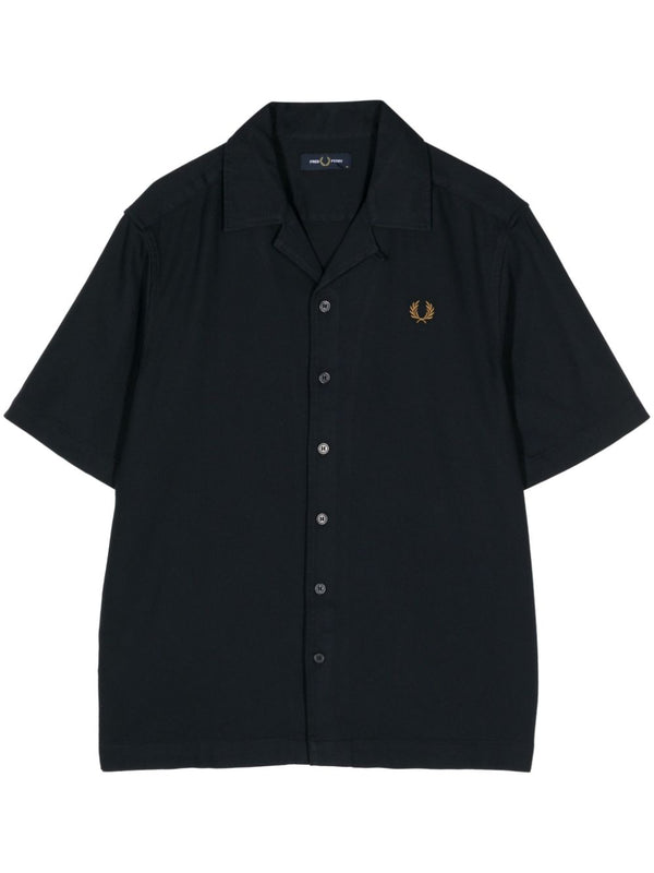 logo-embroidered cotton shirt