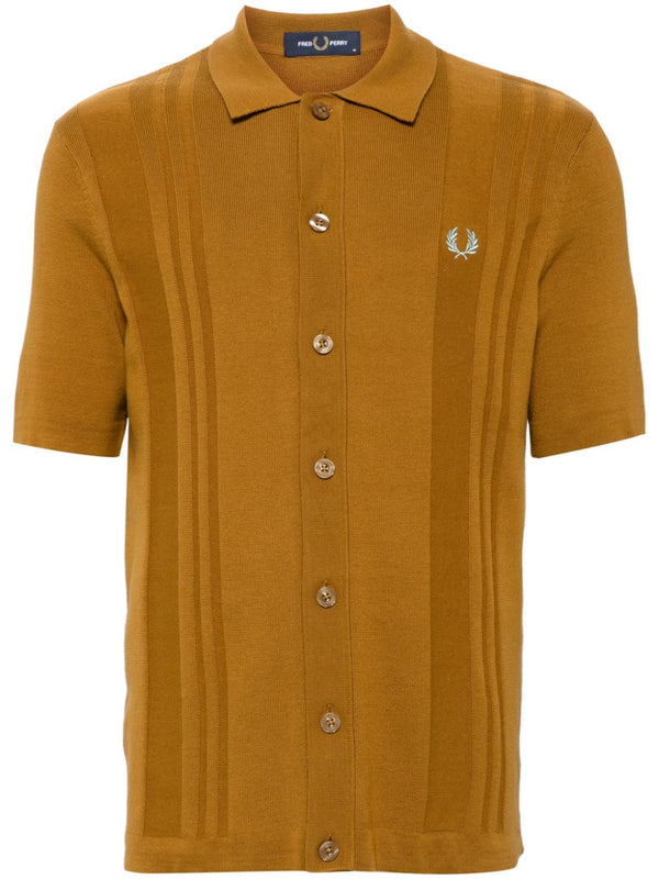 logo-embroidered cotton shirt