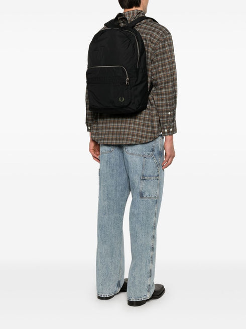 logo-embroidered backpack