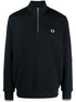 logo-embroidered zip-up jumper
