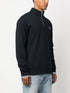 logo-embroidered zip-up jumper