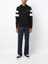 striped sleeve cotton hoodie