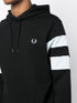 striped sleeve cotton hoodie
