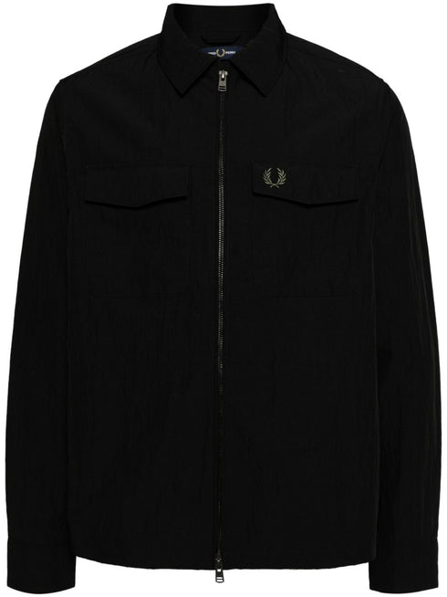 logo-embroidered zip-up windbreaker