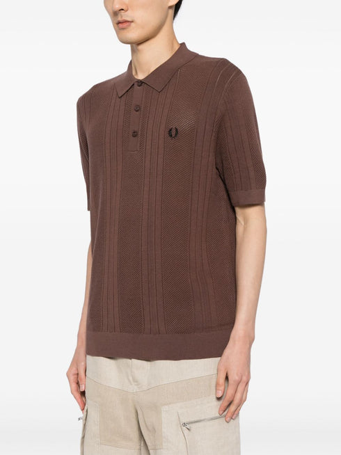 crochet knit polo shirt