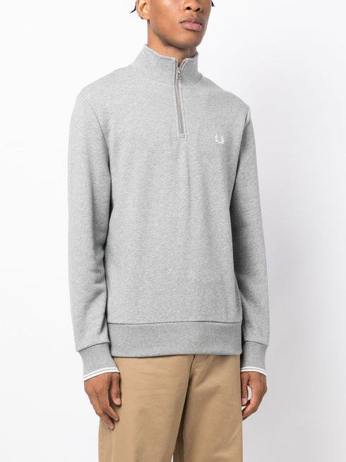 embroidered-logo zipped sweatshirt