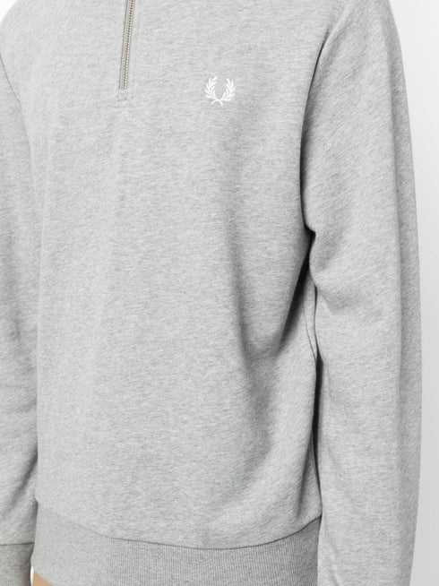 embroidered-logo zipped sweatshirt