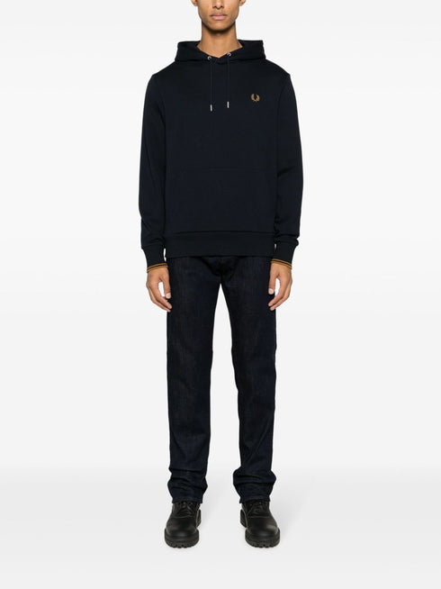 bluza z kapturem i ściągaczem z nadrukowanym logo