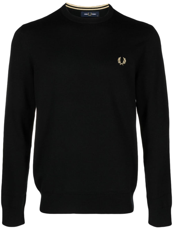 logo-embroidered crew-neck jumper