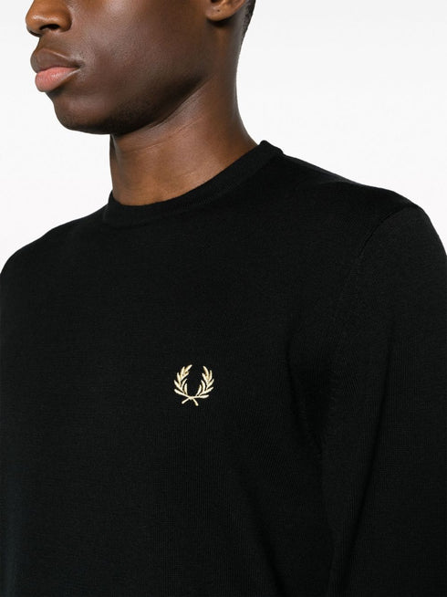 logo-embroidered crew-neck jumper