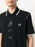 sketch-style cotton polo shirt