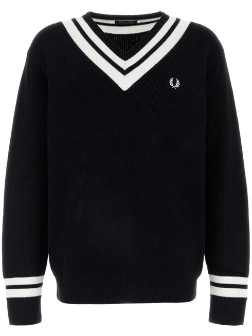 stripe-trim jumper