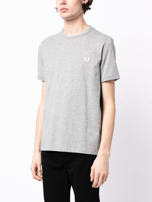 Ringer logo-embroidered T-shirt