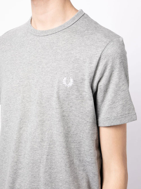 Ringer logo-embroidered T-shirt