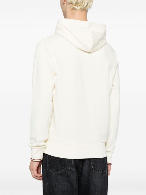 bluza z kapturem i ściągaczem z haftowanym logo