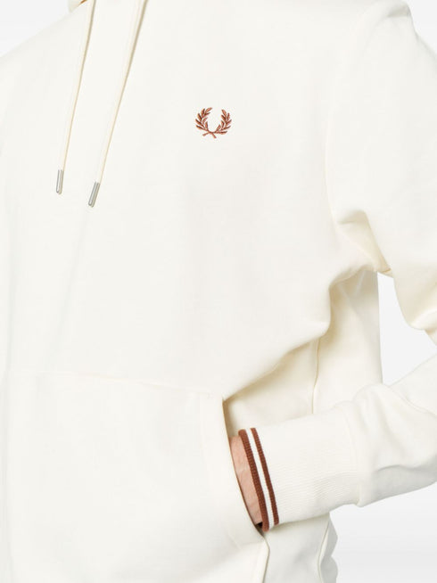 bluza z kapturem i ściągaczem z haftowanym logo