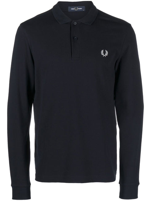 crest-motif polo shirt